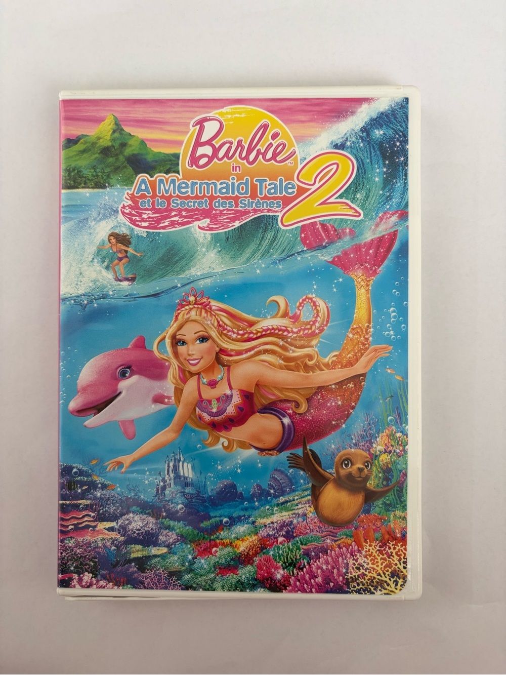Barbie Kids One-Piece Swimwear in Pink and Blue Mermaid Print